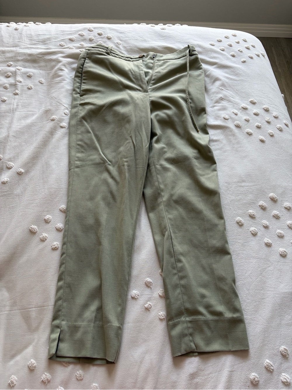 H&M Olive Green Straight Leg Trousers
